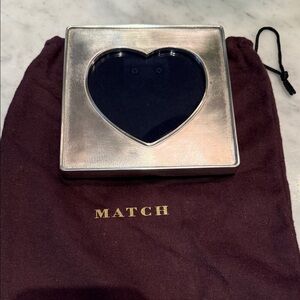 Match Silver Heart Photo Frame with Pouch